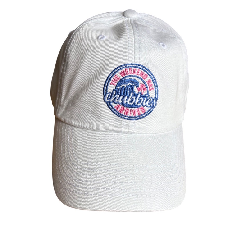Chubbies The Weekend Has Arrived White Cotton Dad Adjustable Baseball Cap NWOT